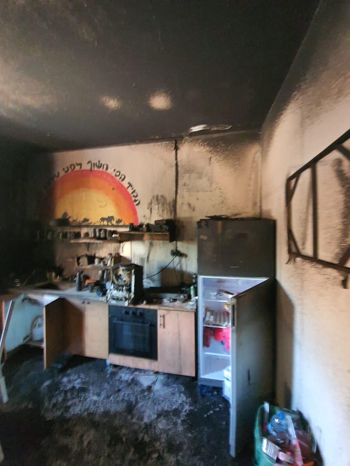 מטבח שניזוק קשות בשריפה